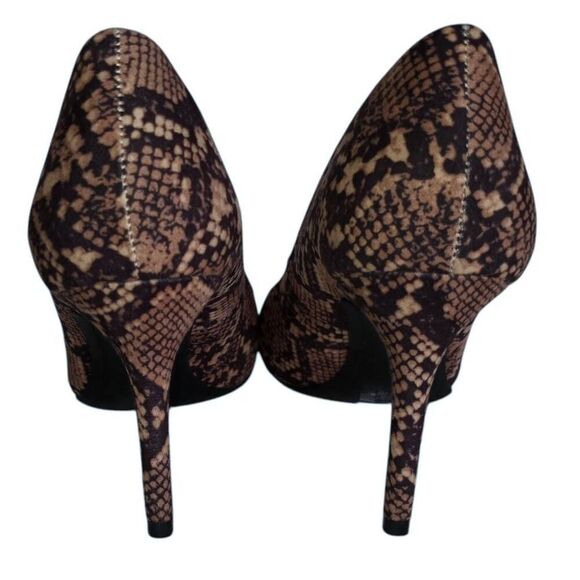 H&M BEIGE & BLACK SNAKE PRINT HEELS SZ.7 NWOT. - Picture 5 of 10